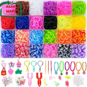 XKDOUS 24 Colors Rubber Band Bracelet Kit, Loom Bracelet Making Kit for Art and - Picture 1 of 12