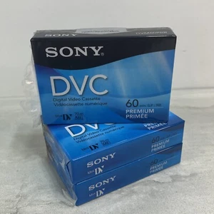 Sealed Sony DVC Digital Video Cassette Tapes Mini DV Premium DVM60PRR Lot of 3 - Picture 1 of 4