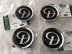 GENUINE JAGUAR DAIMLER ALLOY WHEEL CENTRE CAP BADGES NEW BLACK / SILVER JLM21968 - Picture 1 of 4