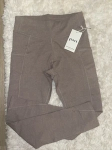 💕Pact Womens Taupe Pocket Leggings Size S High Rise Gym Workout Lounge NWT 💕 - Picture 1 of 6
