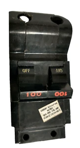 FEDERAL PACIFIC 100 AMP 2 POLE 240V BOLT ON CIRCUIT BREAKER MAIN TESTED - Picture 1 of 5