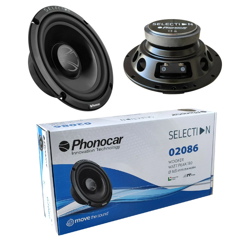 2 PHONOCAR 02086 woofer Haut-parleurs 1650 cm 165 mm 65" diamètre 70 Watts rm...