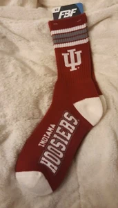 Indiana Hoosiers IU college team Socks Large Red & White Crew US Seller - Picture 1 of 7