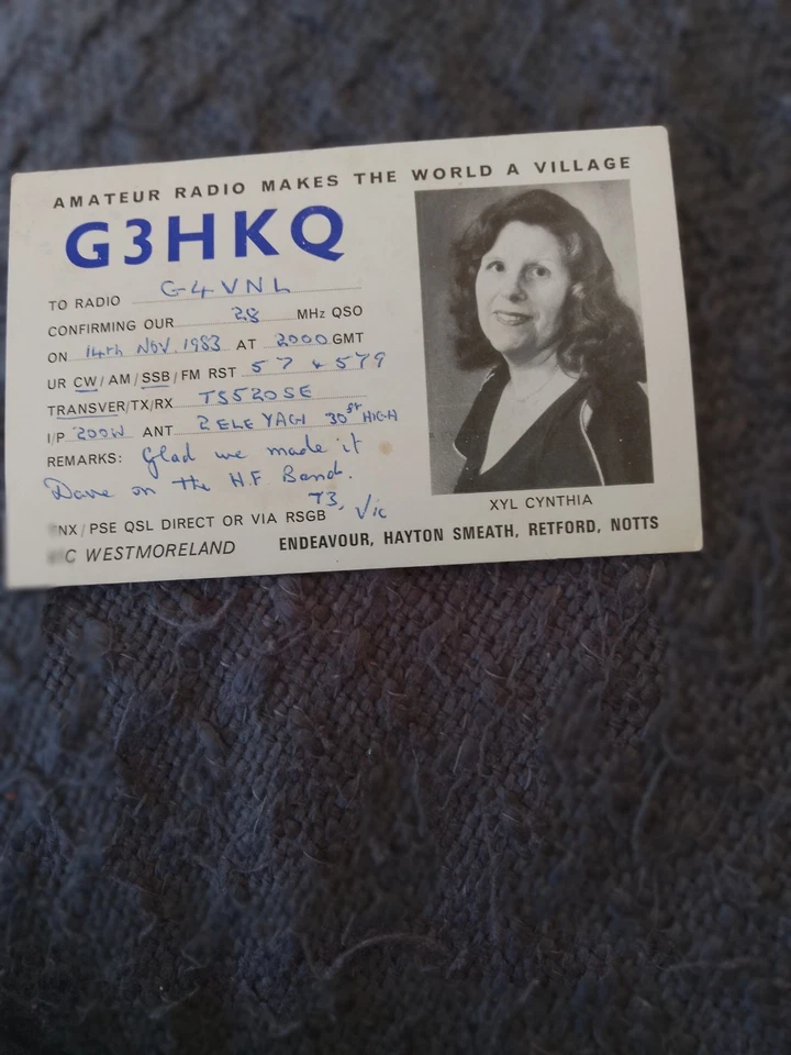 Vintage  HF QSL Card. UK Early 1980's as seen - Image 1 of 1