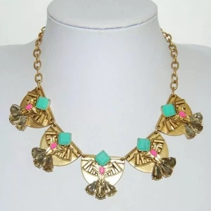 STELLA & DOT ELEGANT DEVINA ART DECO STYLE MULTICOLOR STATEMENT CHOKER NECKLACE - Picture 1 of 10
