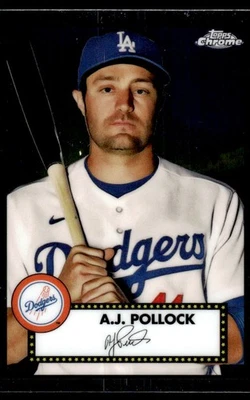 2021 Topps Chrome Platinum Anniversary A.J. Pollock Los Angeles Dodgers #472 - Image 1 of 2