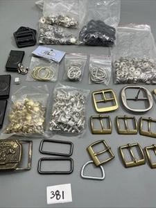 Leather crafting lot of buckles snap hooks and rings for bags, belts, - Picture 1 of 13