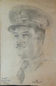 WW2 photo album pages Capt/Maj HOPKINS 5 sketches+pictures+clippings+Dempsey - Picture 1 of 20