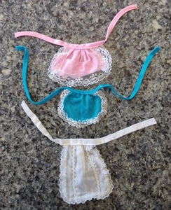 Barbie Puppe Schürze Konvolut rosa blau Nylon Spitzenborte weiß Zubehör Mattel Vintage - Bild 1 von 9