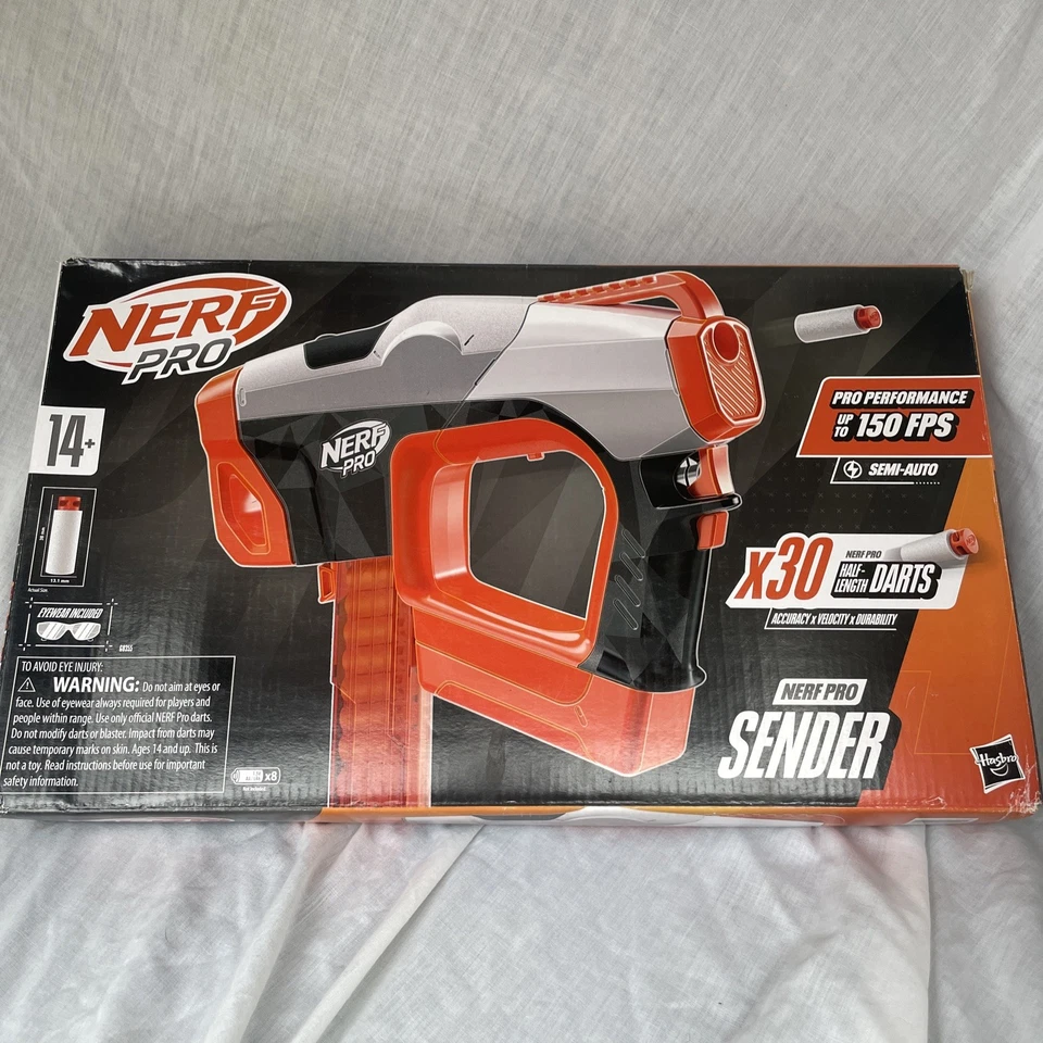 NEW Nerf Pro SENDER Blaster Gun - Shoots Up To 150 FPS! x30 Half Length Darts - Image 1 of 1