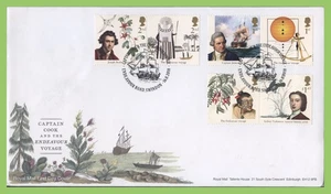 G.B. 2018 Captain Cook set on u/a Royal Mail First Day Cover, Swindon - Bild 1 von 1