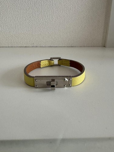 HERMÈS Bracciale Hermes Kelly argento giallo 0 7 cm 16 cm pelle metallo accessori moda
