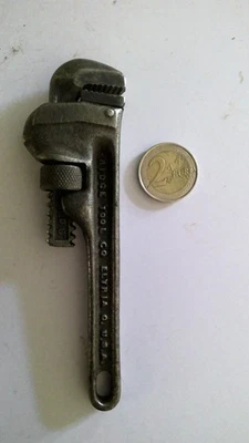 ANCIENNE PETITE CLE A MOLETTE CLE A GRIFFE RIDGE TOOL CO ELYRIA USA RIDGID N°7 - Photo 1/4