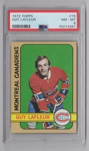 1972-73 TOPPS GUY LAFLEUR PSA 8 MONTREAL CANADIENS #79 - Foto 1 di 2