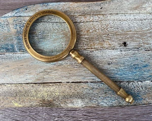 Brass Magnifying Glass Antique Finish Hand Held Magnifier Vintage Style Gift - Picture 1 of 5