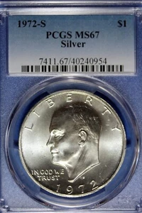 1972 - S PCGS MS67 EISENHOWER DOLLAR!!! #B49802 - Picture 1 of 2