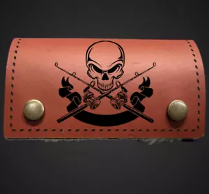 Billetera de pesca con mosca personalizada piel real con moscas multicolores - Imagen 1 de 11