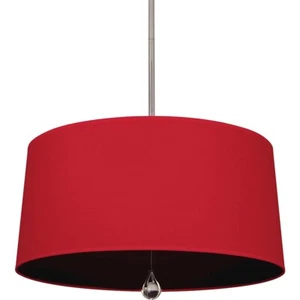 Robert Abbey Williamsburg Custis 3 Light Pendant, Nickel, Richmond Red - WB338 - Picture 1 of 1