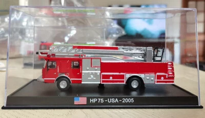 FIRE TRUCK 1:87 HP 75 E-ONE USA2005 FIREMAN CAR Alloy  model  /RED - Image 1 of 4