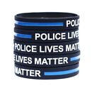 Thin Blue Line Remembrance Silicon Wristband - Adult Size - Police Lives Matter