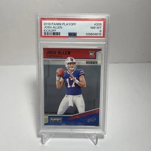 Josh Allen 2018 Panini Playoff Green Kickoff Rookie RC #205 PSA 8 - Low Pop - Picture 1 of 2