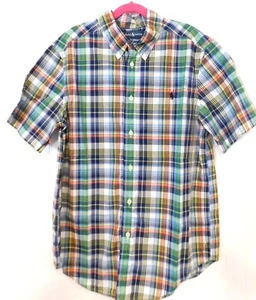Ralph Lauren Boys Size L Large 14 16 Plaid Button Down Short Sleeve Shirt - Picture 1 of 4