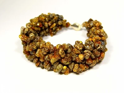 Brazalete Trenzado Ámbar Báltico Verde Marrón Negro Piedras Preciosas Genuinas Naturales 5484 Foto 1 de 4