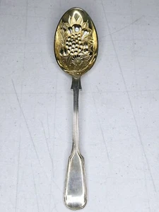 Vintage Gold Washed Cheltenham & Co Sheffield Serving Spoon Ornate 9" England - Picture 1 of 12