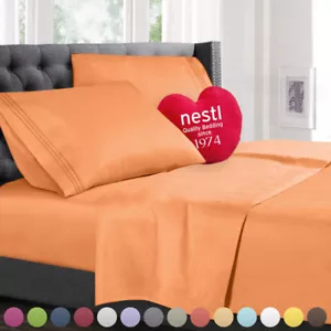 All Unique Sizes Brushed Soft Microfiber Hotel Bed Sheets, Deep Pocket Sheet Set - Picture 1 of 51