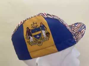 Cycling Cap Philadelphia State Flag HANDMADE IN USA L M S - Picture 1 of 12