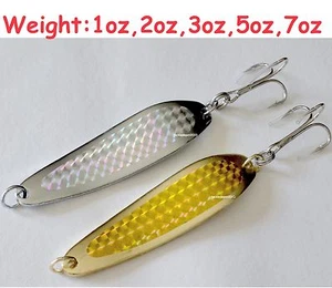 10 pcs Casting Crocodile Spoons Silver & Gold Choose Weight: 1oz 2oz 3oz 5oz 7oz - Picture 1 of 2