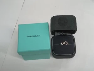Tiffany & Co. Paloma Picasso 18k White Gold Diamond Double Loving Heart Ring - Picture 1 of 9