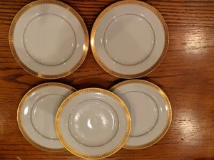 Fashion Manor Fine China Japan 5 Dessert- oder Brotteller 6,25" Goldrand - Bild 1 von 4