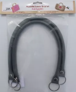 1 Paar hochwertige Taschengriffe, lederoptik, glatt, grau, 55cm - Bild 1 von 4