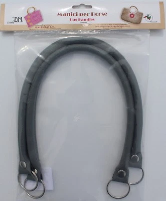 1 Paar hochwertige Taschengriffe, lederoptik, glatt, grau, 55cm - Bild 1 von 4