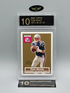 2005 Topps New England Patriots TOM BRADY #6 of 22 graded mint card 50th LRG 10 - Picture 1 of 2