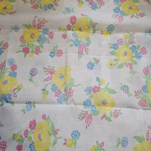 Vtg Marcus Bros Textiles DIY Whittaker Fabric Pastel Floral 2 Yards x 44" Cotton - Picture 1 of 5