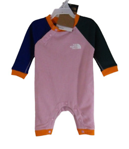 NWT The North Face Baby Waffle Base Layer 1-Piece 0-3M Cameo Pink MSRP$50