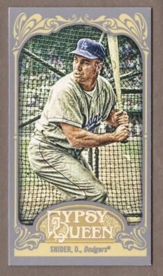 DUKE SNIDER 2012 Topps Gypsy Queen MINI STRAIGHT CUT BACK Parallel Card #340 HOF - Image 1 of 2
