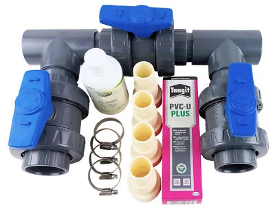 Bypass Set Pool Wärmepumpe d 50 mm Solarheizung Solarabsorber Poolheizung - Bild 1 von 4