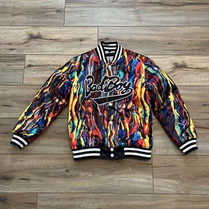 Biggie Smalls Bad Boy Records Youth Medium Satin Jacket Headgear Classics - Picture 1 of 13