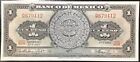 1967 Mexico 1 Peso About Uncirculated Banknote Aztec Calendar