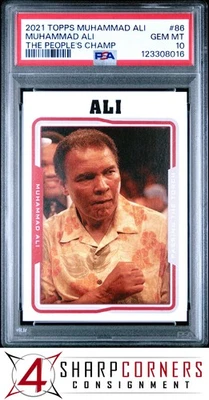 2021 TOPPS MUHAMMAD ALI THE PEOPLE'S CHAMP #86 MUHAMMAD ALI HOF POP 1 PSA 10 - Image 1 of 2