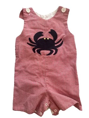 Traje de mameluco de una pieza a cuadros cangrejos Kelly para niños rojo blanco azul talla 2T/3T Foto 1 de 3