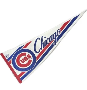 Vintage Chicago Cubs MLB Baseball Felt Pennant Red White Blue Retro Sports Decor - Picture 1 of 8