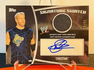 2010 Topps WWE Christian Superstar Signature Swatches Auto /25 SP AEW ECW - Picture 1 of 2