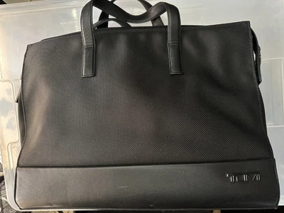 Tumi 43007D3 Ballistic Nylon Leather Business Briefcase Tote Black Purse - Image 1 of 4