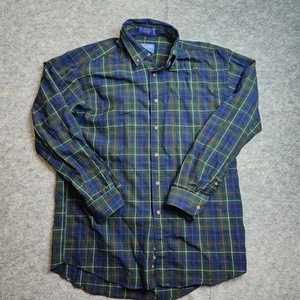 Pendleton 100% Virgin Wool Shirt Jacket Button Front Plaid Blue Green M Long - Picture 1 of 9