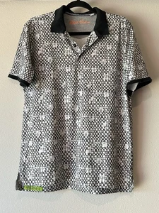 Robert Graham Men’s Trophy Golf Print Jersey Knit Polo Short Sleeve Shirt Size M - Picture 1 of 6