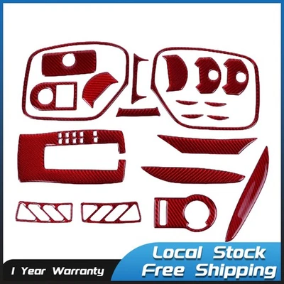 21PCS Red Carbon Fiber Full Interior Kit Cover Trim For 2010-15 Chevrolet Camaro - Image 1 of 4